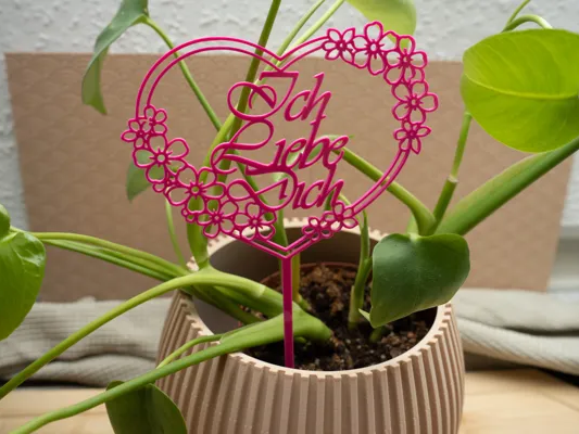 Pflanzenstecker Herz + Ich liebe Dich, Valentin