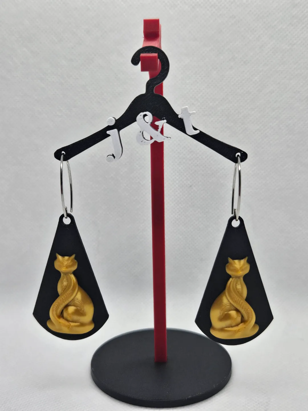3d Cat earrings view 2