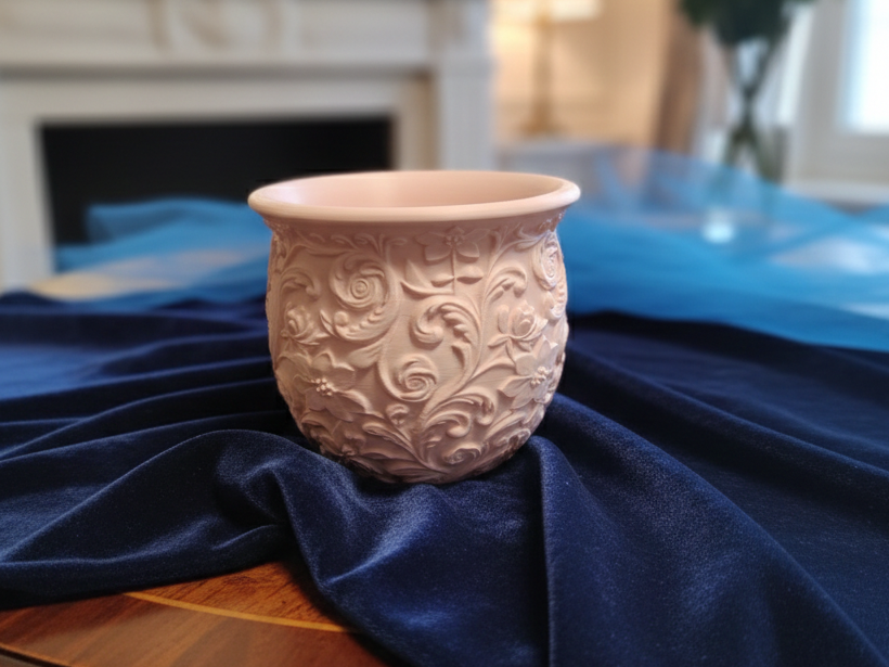 Elegant Floral Relief Planter
