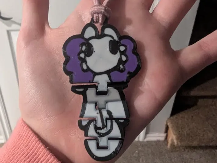 Cute Flexi Axolotl Keychain