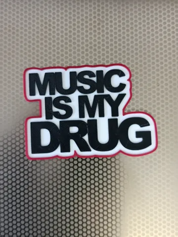 Letrero o emblema decorativo: Déco 3D Music is my drug — vista de referencia 2