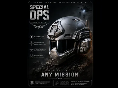 Pieza para disfraz o exhibición: Special ops helmet — referencia de MakerWorld