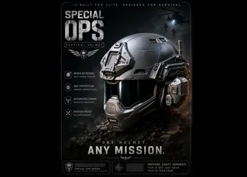 Pieza para disfraz o exhibición: Special ops helmet — vista de referencia 3
