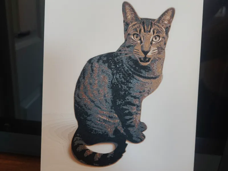 HueForge Cat Portrait – 7 Colour Print