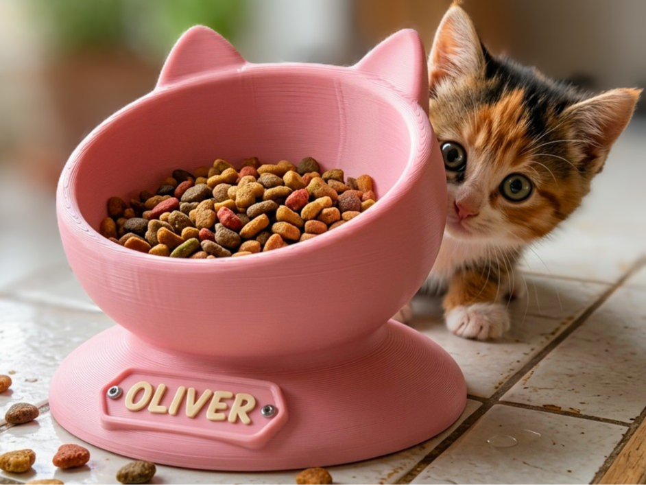 Personalized Ergonomic Pet Feeding Bowl