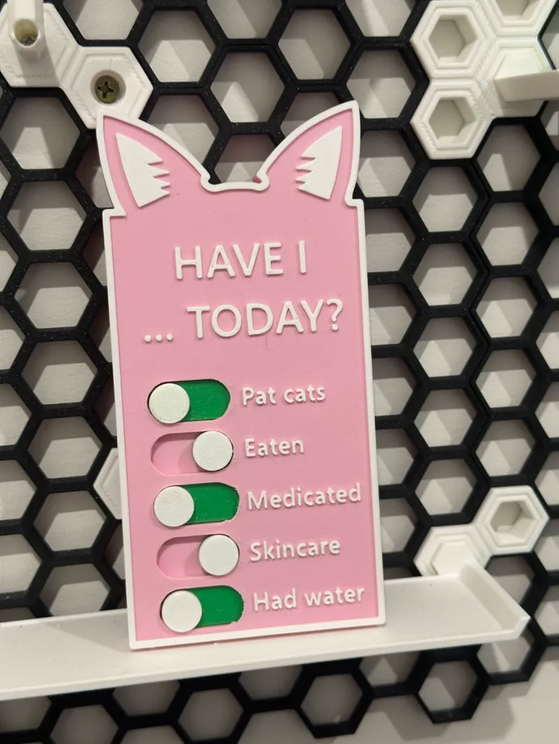 Sliding cat themed day reminder