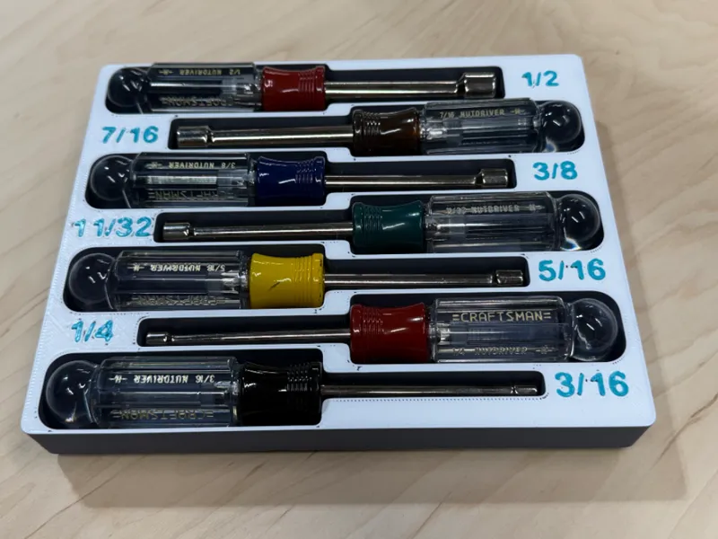 Gridfinity Craftsman 7 Piece SAE/Metric Nut Driver