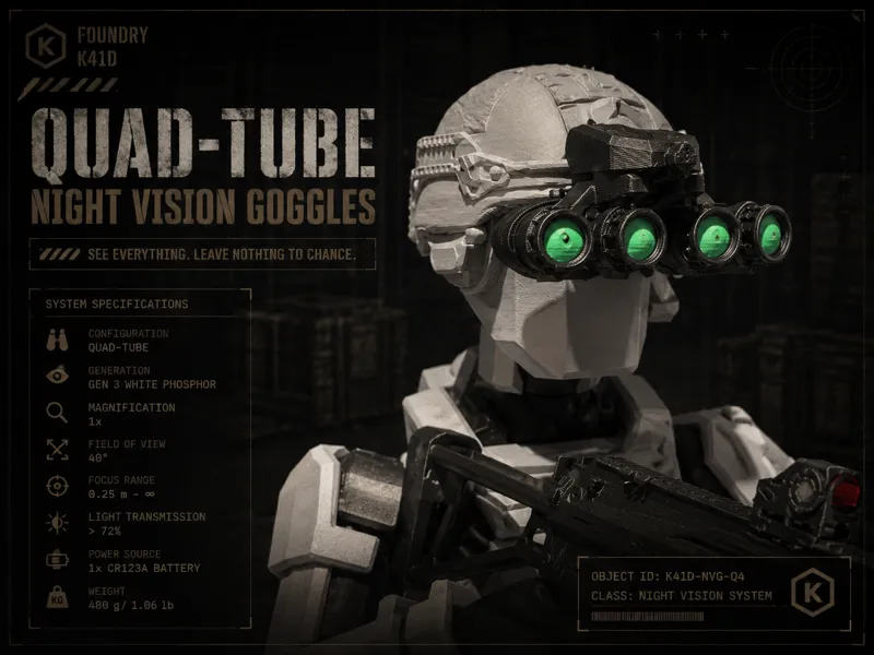 Dummy 13 Quad Tube Night Vision Goggles-AMS&NonAMS