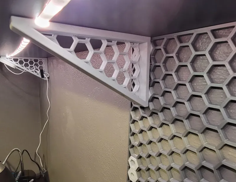 Honeycomb Wall Shelf Bracket with LED Cutout