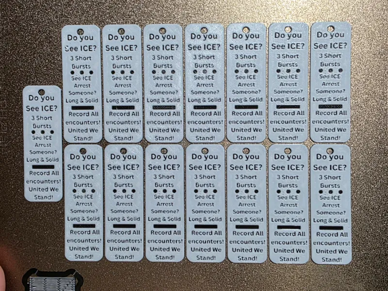 Ice Awareness Keychains Black/White 25x75mm