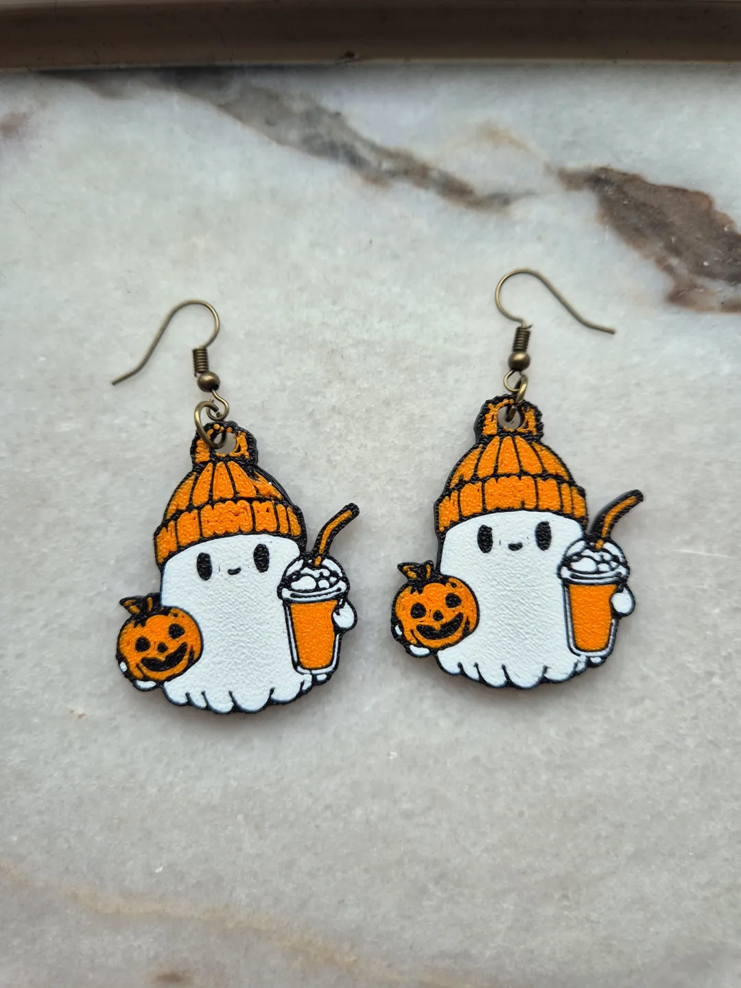Multicolor Ghost Halloween Earrings view 2