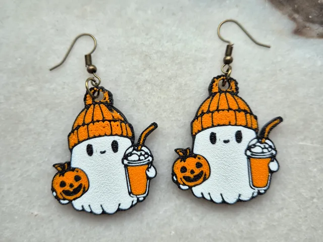 Multicolor Ghost Halloween Earrings