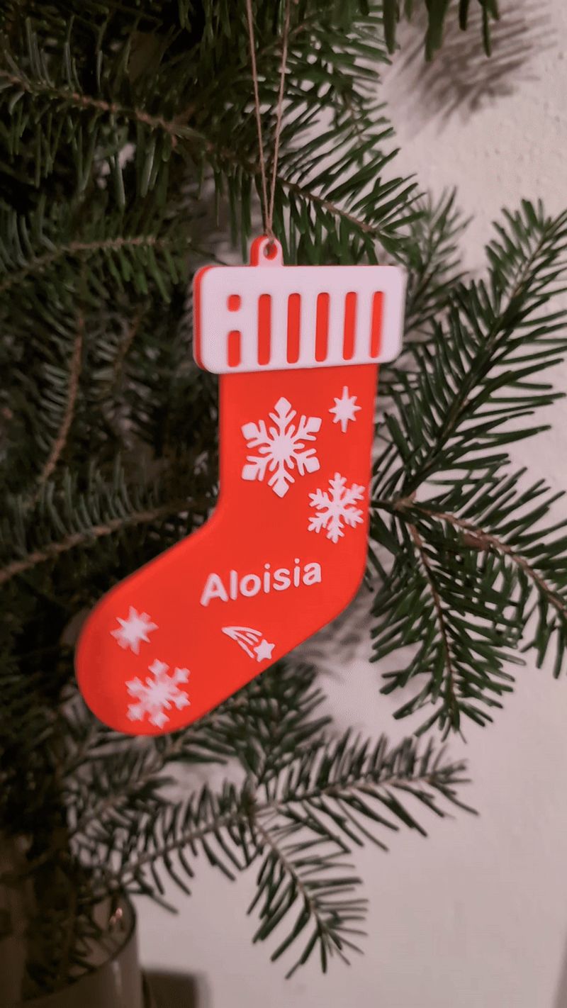 Personalisierter Weihnachtsbaumschmuck Socke
