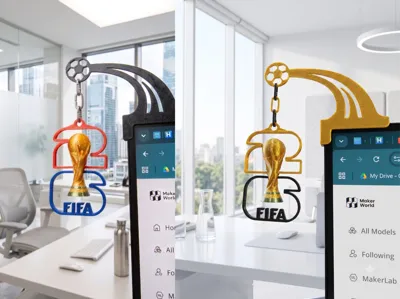 Worldcup Trophy Monitor Charm–High-Detail Keychain