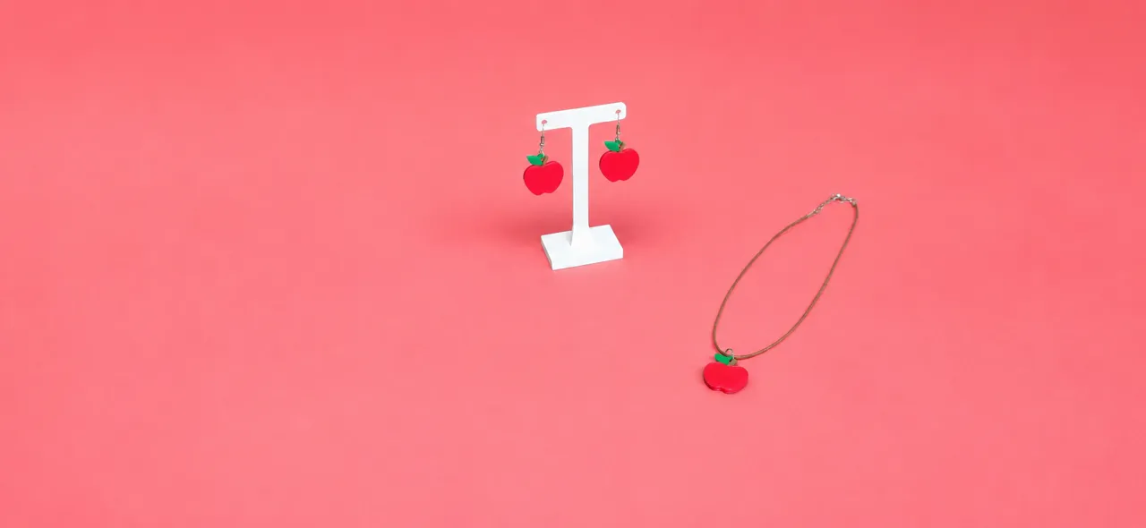 Cute Apple Charm - Earrings, Keychain & Necklace view 4