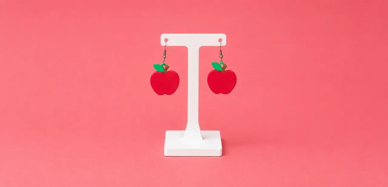 Cute Apple Charm - Earrings, Keychain & Necklace view 2