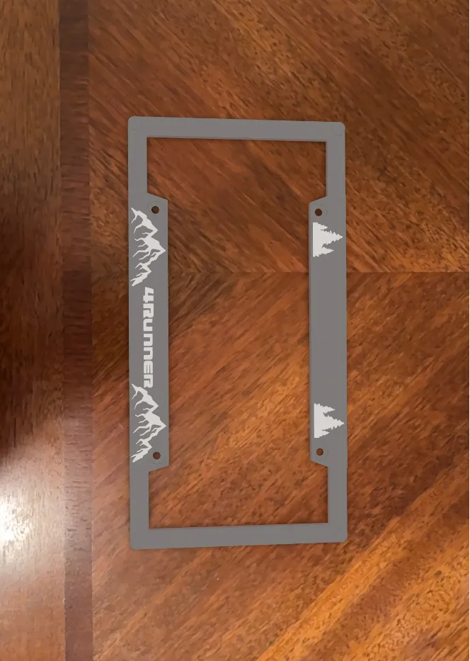 4Runner License Plate Frame w/ Mountains and Trees