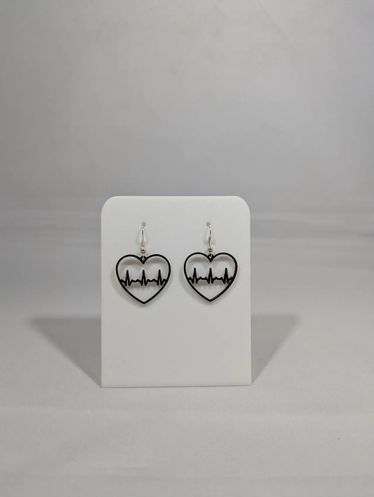 Heart pulse earrings view 3