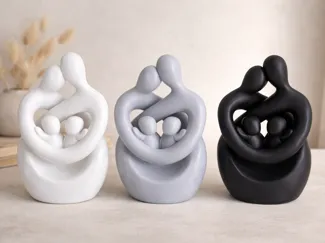 Family Embrace Twins Sculpture Minimal Design