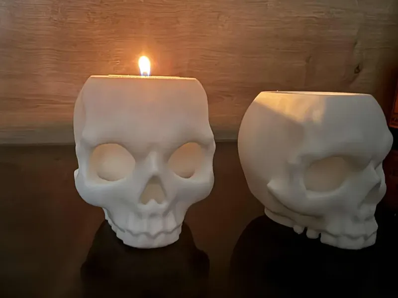 Skull candle holder