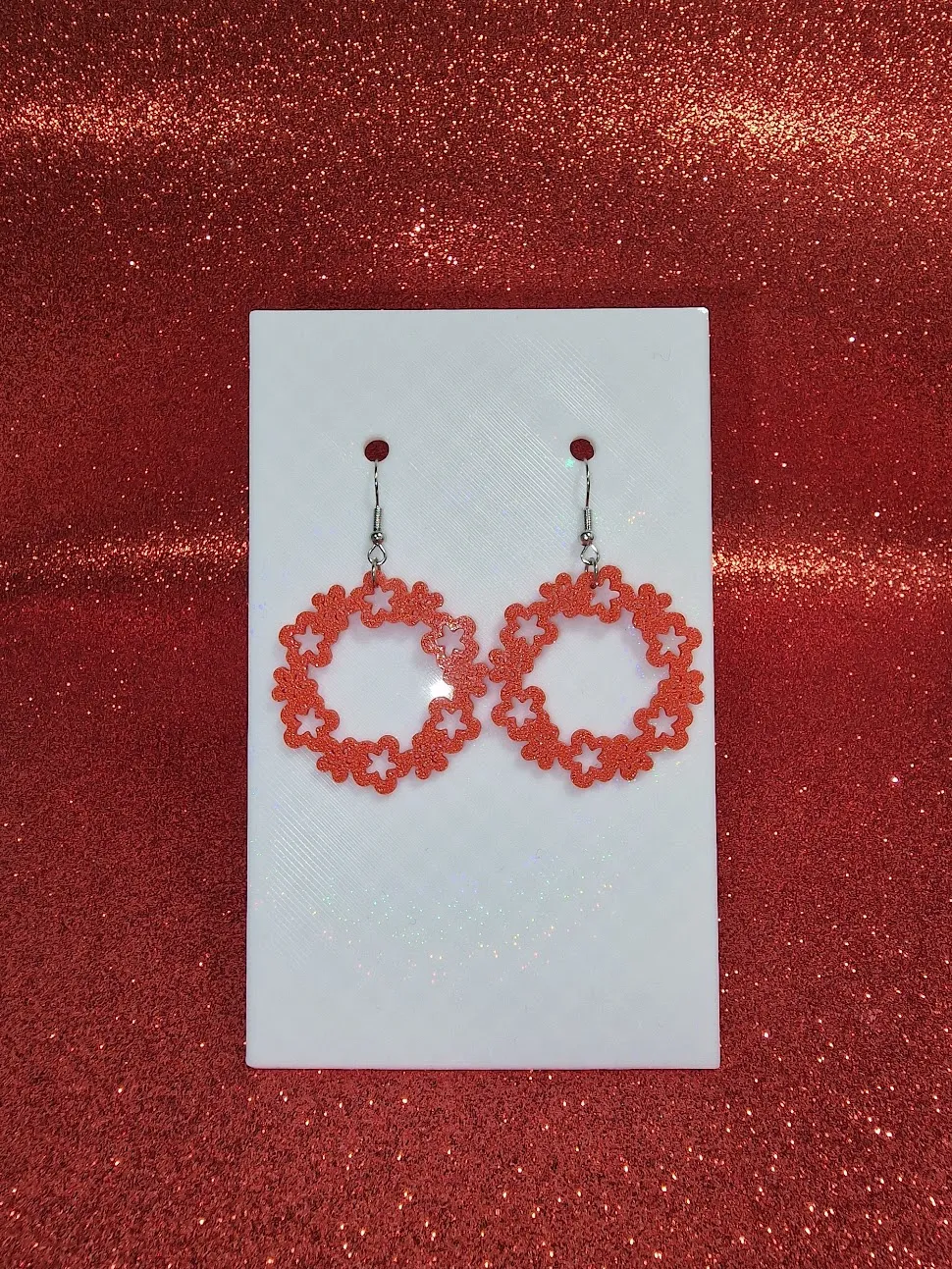 Wreath of flowers earrings view 2