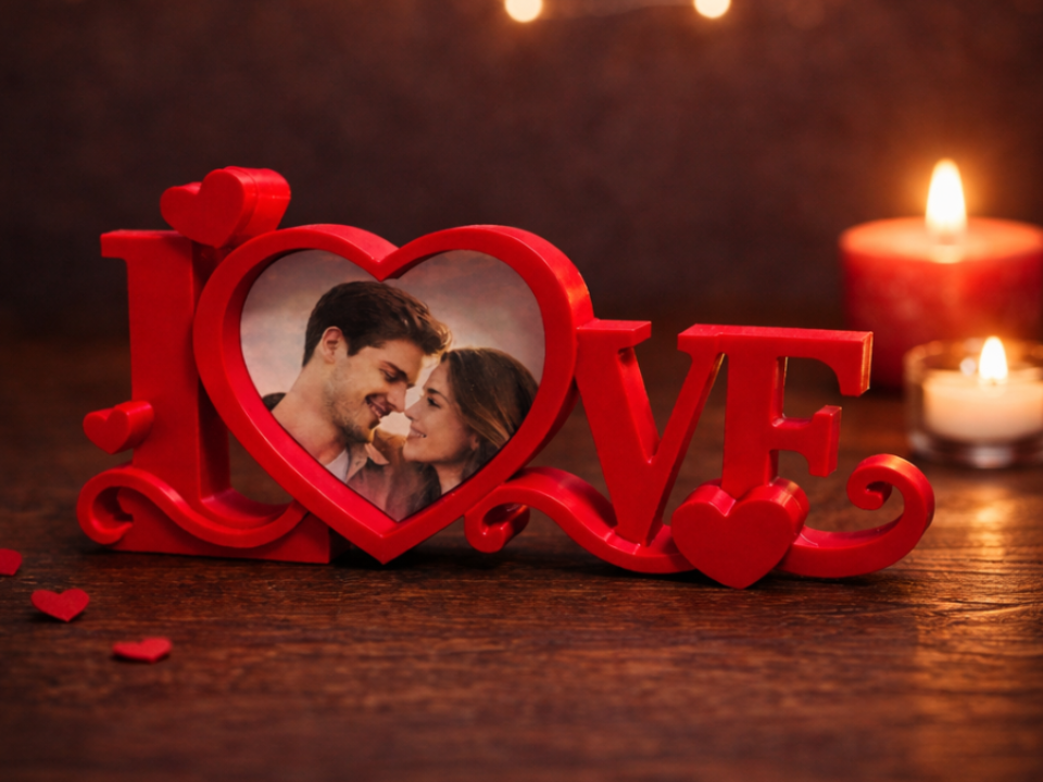 Heart-shaped LOVE fhoto frame 