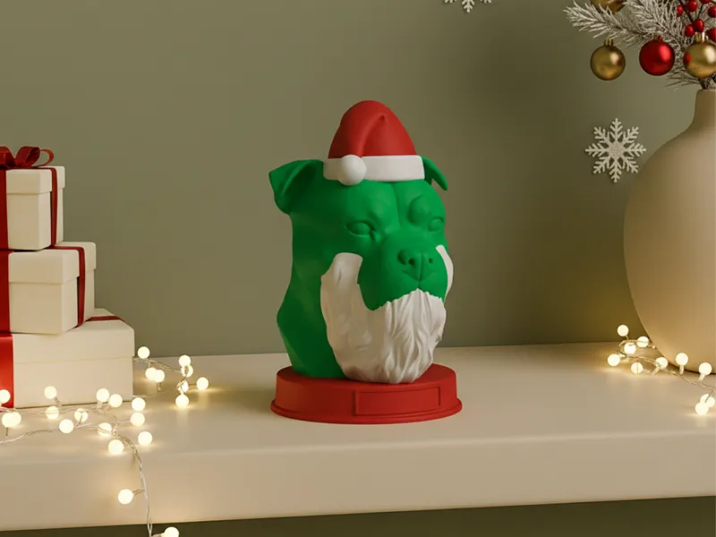 Staffordshire Bull Terrier - Christmas Dog Bust