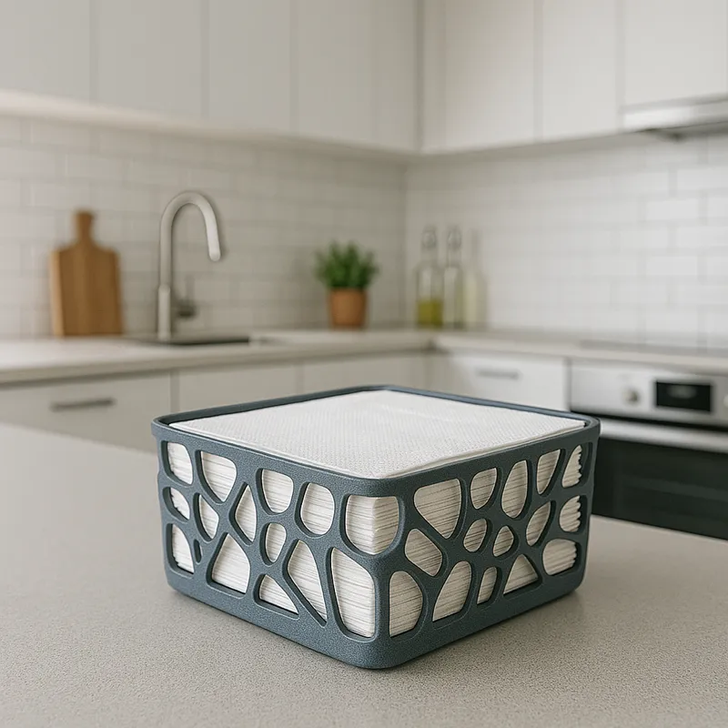 Modern Napkin Holder with Organic Design - MakerWorld 3D Model | 3Drop