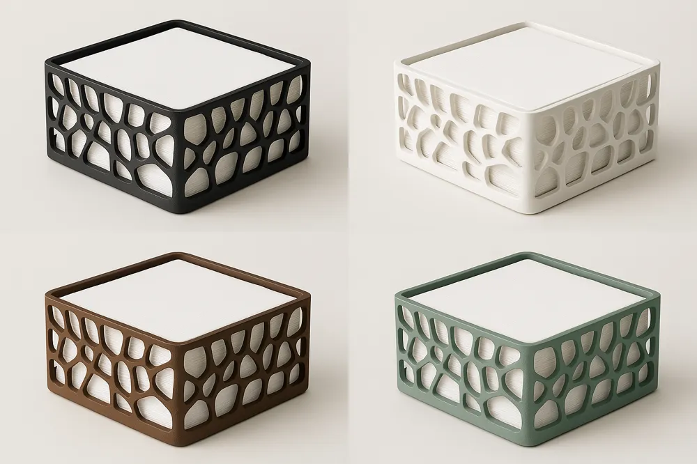 Modern Napkin Holder with Organic Design - MakerWorld 3D Model | 3Drop