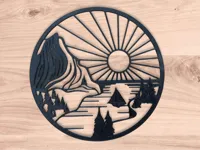 Déco murale montagne et lac au coucher du soleil — photo 2