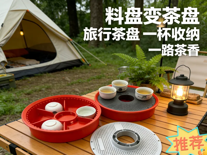 料盘变茶盘--可收纳旅行茶盘