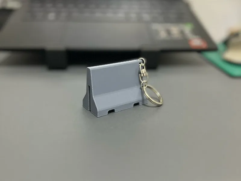 Bag Charm Construction Keychain - Road Barrier