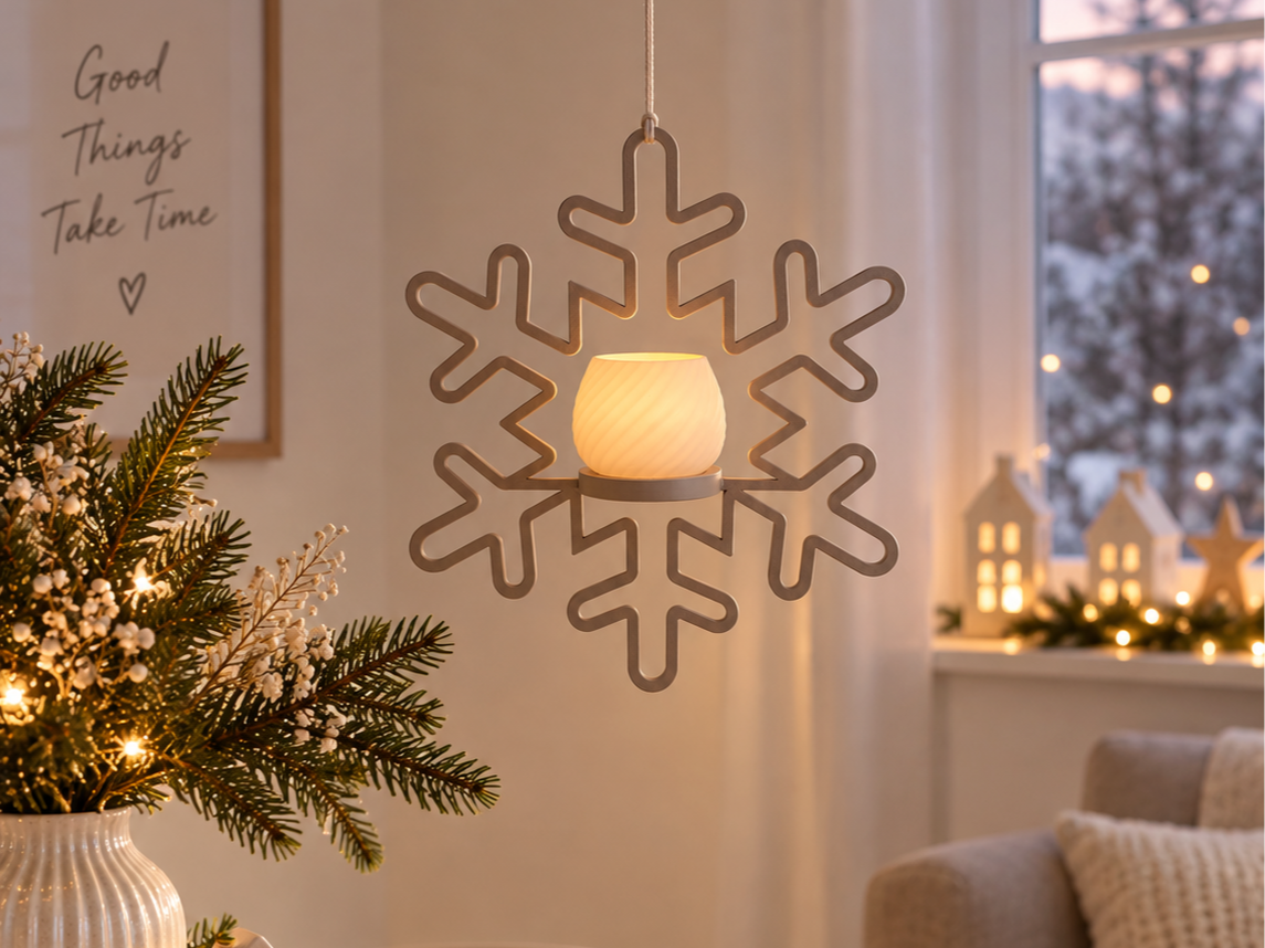 Schneeflocke Snowflake Teelichthalter - 1