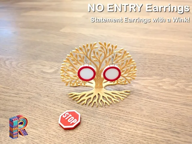 No Entry - Statement Earrings with a Wink