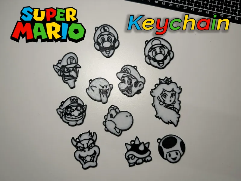 SuperMario Keychain - Color AMS and Black & White