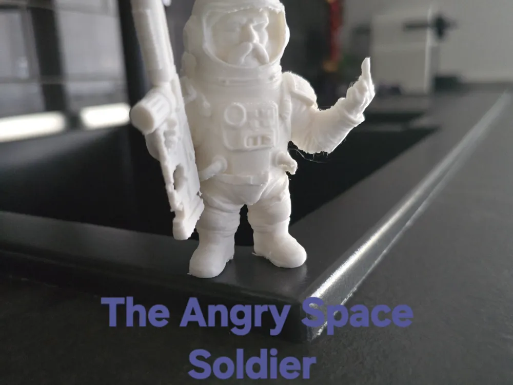 Rude Middle Finger Space Soldier Gnome Figurine - Free 3D Print Model ...