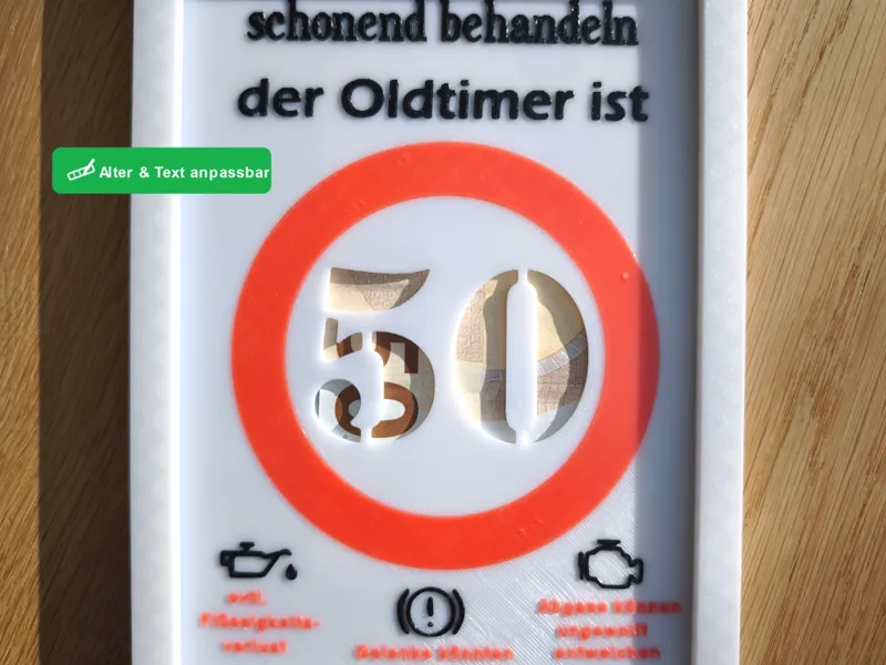 Geld-Geschenk & Rahmen schonend behandeln Oldtimer