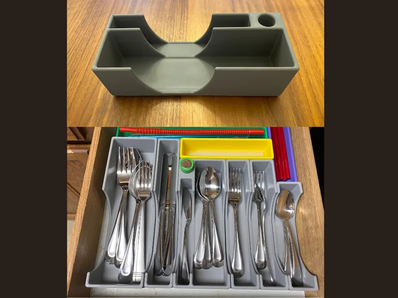 5x2x60mm Gridfinity Silverware Tray Smaller Hole