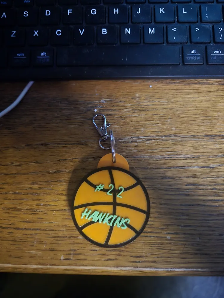 BASKETBALL NAME KEY TAG - Free 3D Print Model - MakerWorld