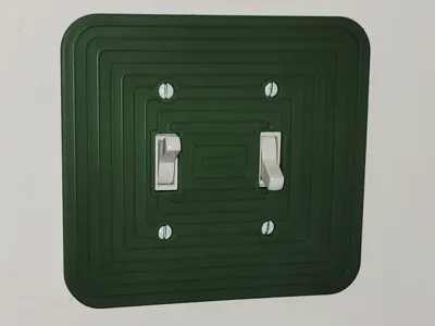 Geometric Pattern Dual Light-Switch Cover Plate