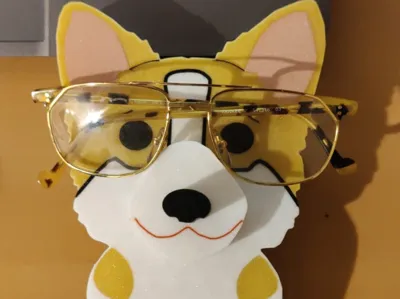 Desk dog-shaped glasses holder