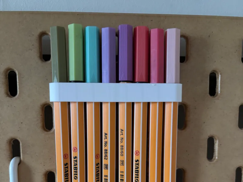 Skadis penholder for 8pcs  0.4 stabilo fineliners