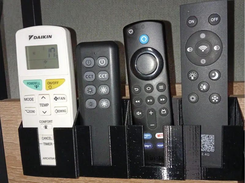 Wall-mounted remote control holder 1/2/3/4 spaces