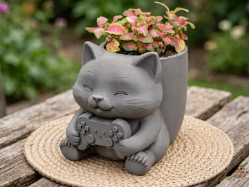 Maceta decorativa: gatito Gamer — vista de referencia 2
