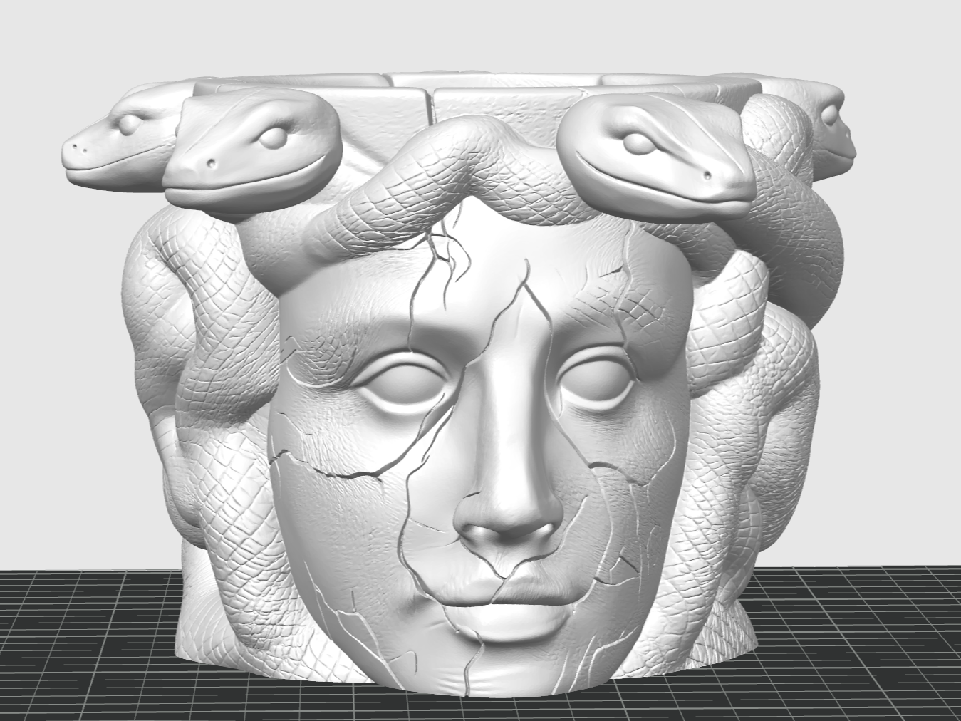 Medusa Cracked Planter – Snake Wrapped Flower Pot