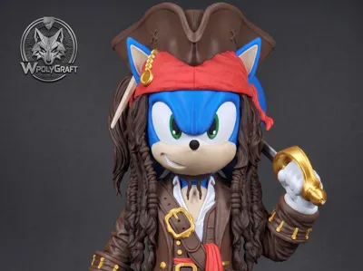 Sonic x Captain Jack Sparrow No AMS|Multi-Part|3MF