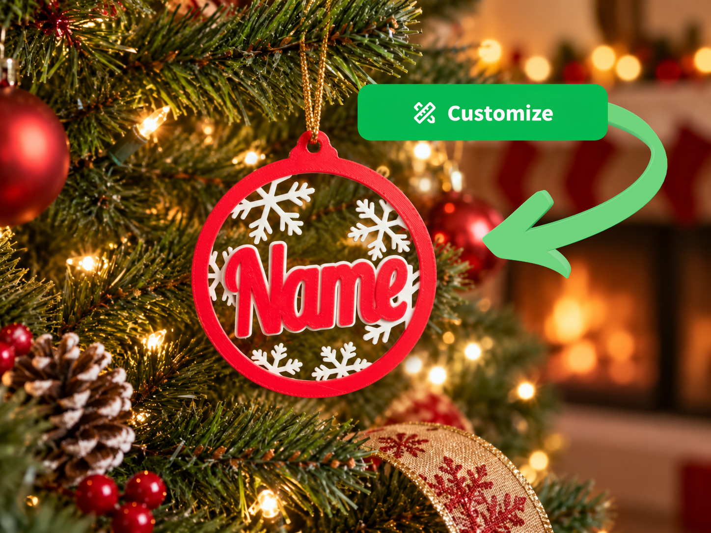 Personalized Snowflake Name Ornament - 1