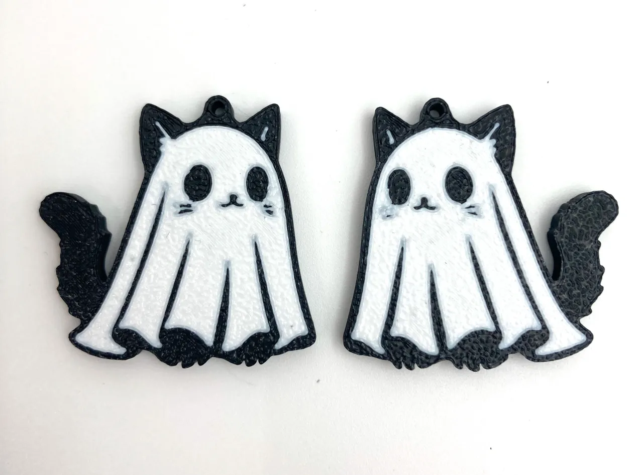 Halloween Ghost Cat Earrings / Pendientes Gato view 2