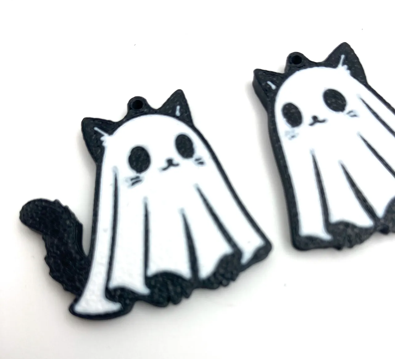 Halloween Ghost Cat Earrings / Pendientes Gato view 3