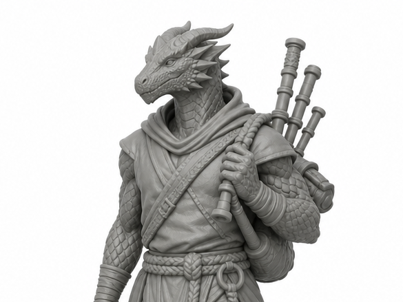 Dragonborn Monk mit Dudelsack